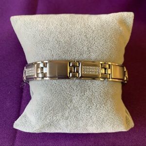 Chisel Stainless Steel Polished/Matte 3/4ct tw. Diamond Bracelet
